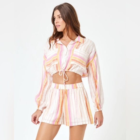 L*SPACE St. Lucia Short in Vaca Stripe - Picture 1 of 10
